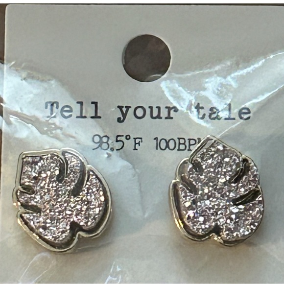 COPY - METAL DRUZY PALM LEAF POST, SILVER & GOLD TONE - Picture 4 of 16